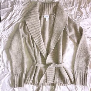 Ann Taylor LOFT chunky front tie cardigan